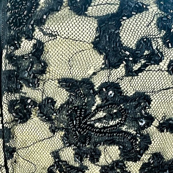 ▪️VTG▪️BRILLIANTE BY J.A.▪️ Bead & Sequin Lace Pleated Chiffon Evening Dress - Picture 10 of 12